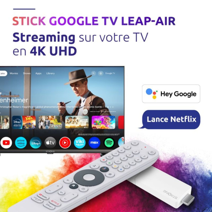 Passerelle multimédia STRONG LEAP-AIR Stick Google TV 4K Chromecast