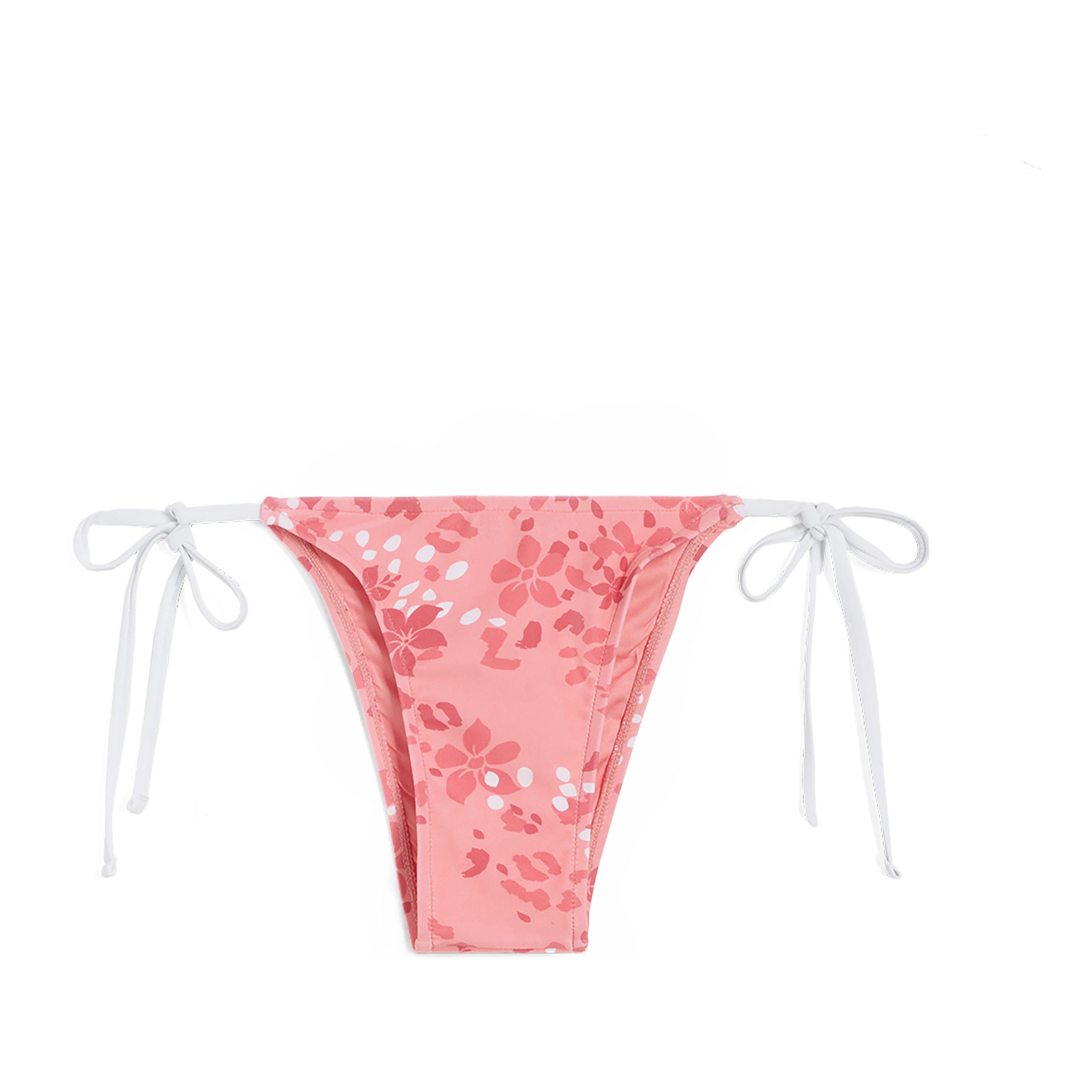 Slip bikini stampa floreale con chiusura a laccetti