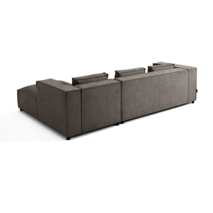 Stella - canapé d'angle droit - 4 places - en tissu texturé - Gris