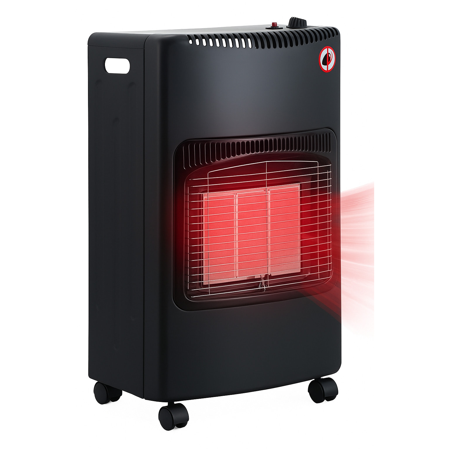 Stufa a Gas GPL 4,2 kW 3 Livelli Pannelli Infrarossi Accensione Piezoelettrica CE Sicurezza ODS Antiribaltamento Ruote Adatta fino 60m³ Bombole 15 kg