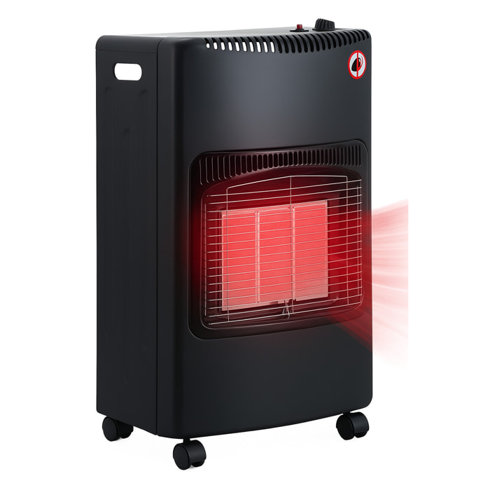 Stufa a Gas GPL 4,2 kW 3 Livelli Pannelli Infrarossi Accensione Piezoelettrica CE Sicurezza ODS Antiribaltamento Ruote Adatta fino 60m³ Bombole 15 kg