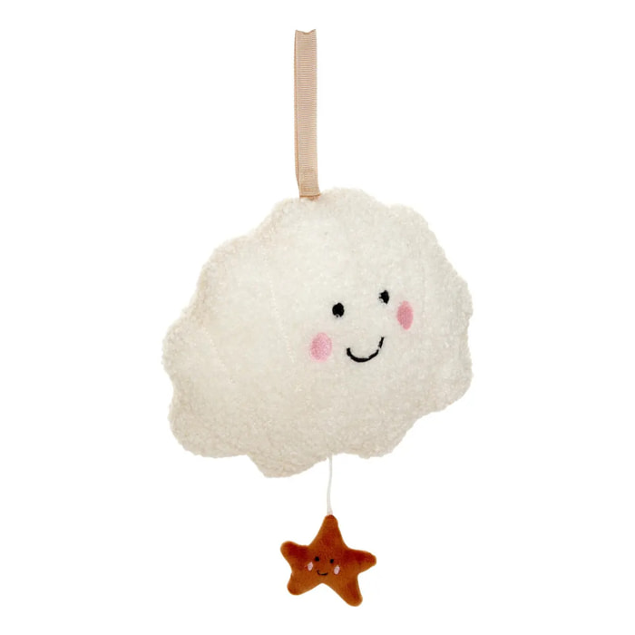 Coussin musical d'éveil Noa nuage blanc