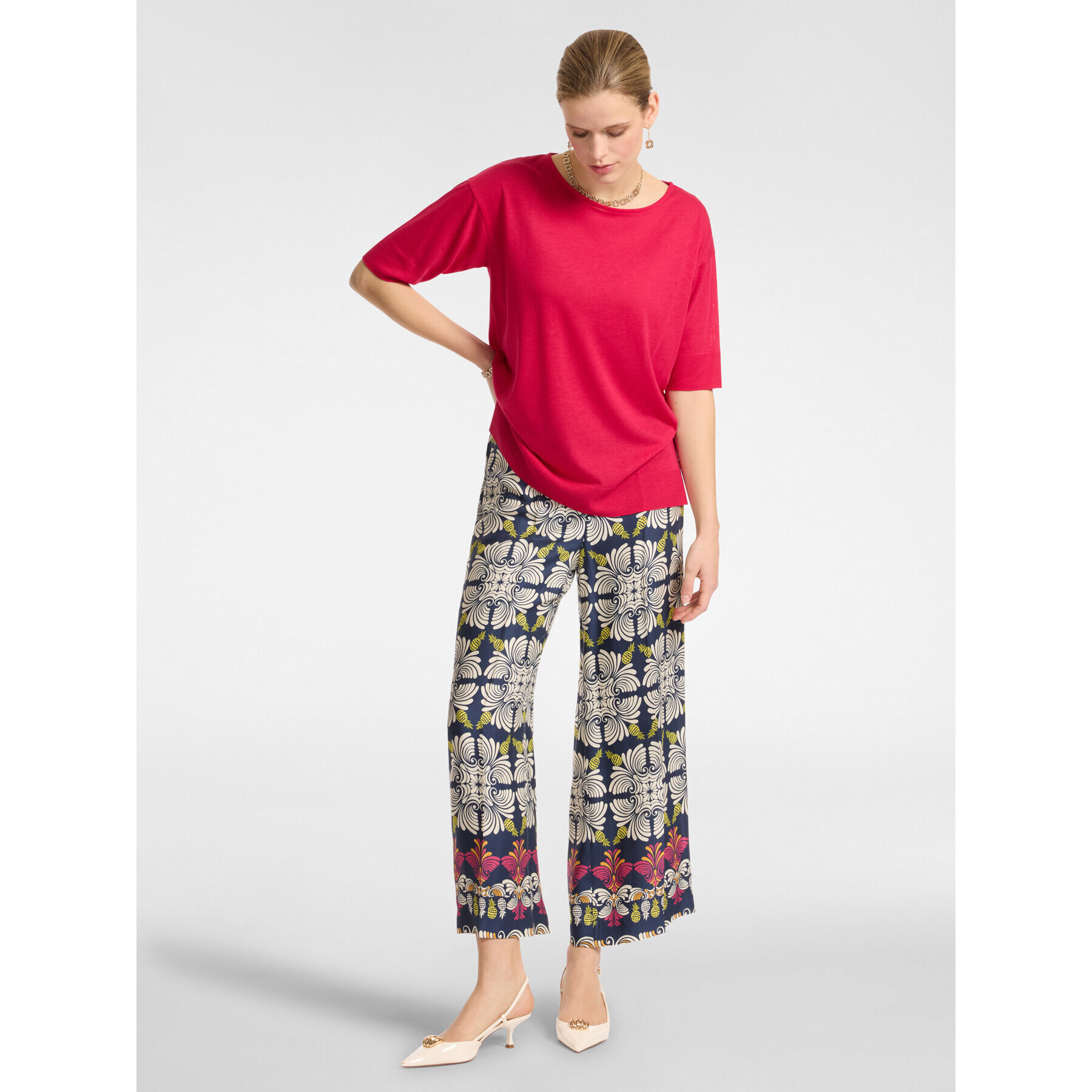 Elena Mirò - Camiseta de tejido de punto tricot - Rojo