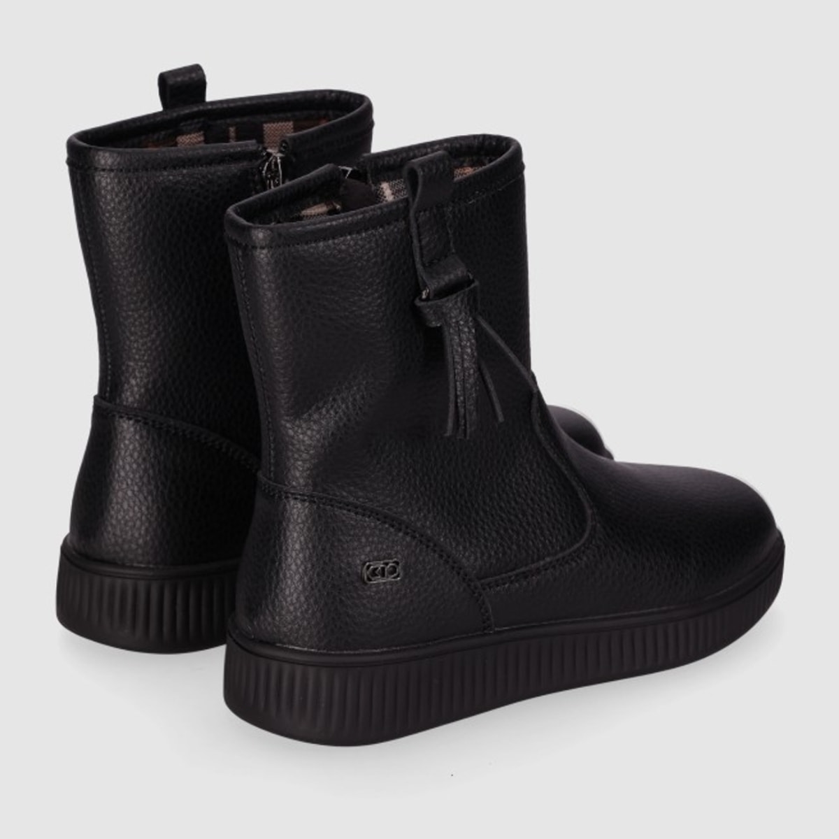 Botines de Piel - Negro - Tacón: Bajo