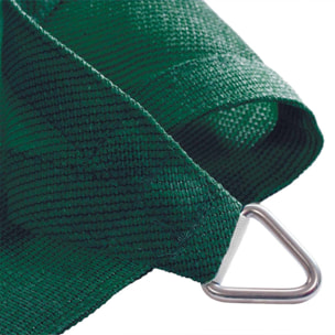 Vela ombreggiante rettangolare 400x600 cm. Vela ombreggiante da esterno in polietilene ad alta densità 185 gr/mq con orli rinforzati verde