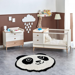 Tapis enfant Lavable 30° en coton motif animaux PANDA