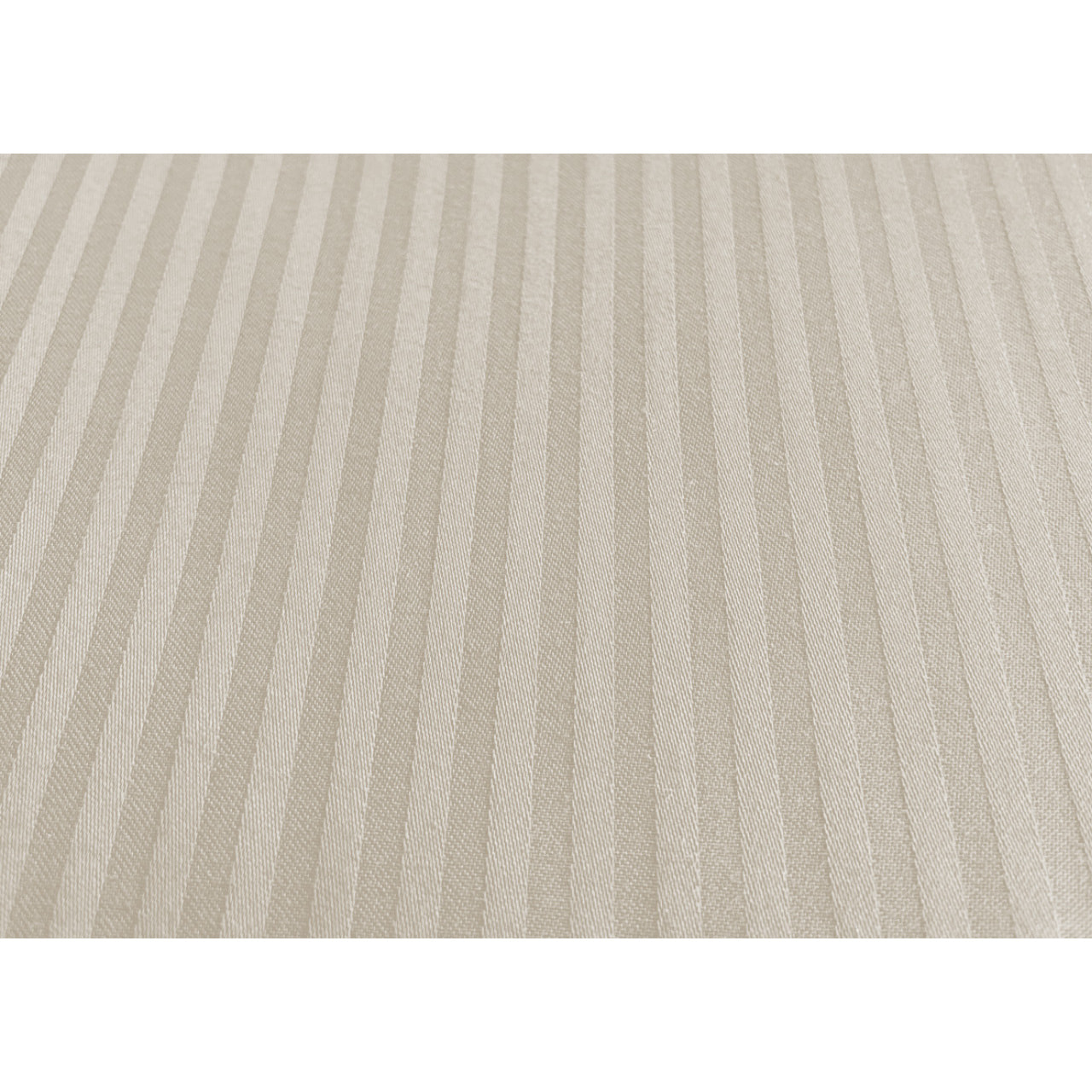 Completo Lenzuola 100% Raso Cotone Rigato 5mm Tinta Unita Beige
