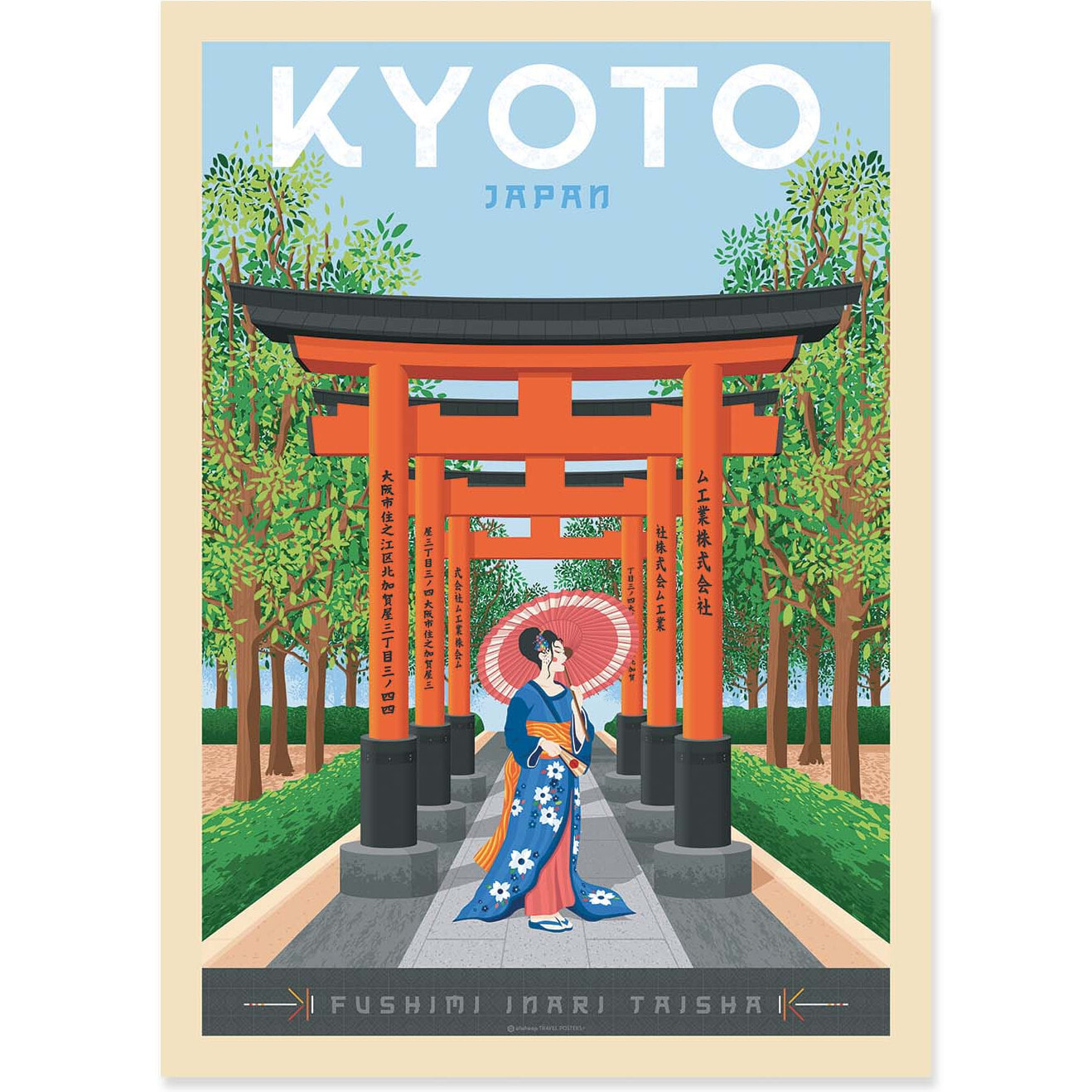 Affiche - Kyoto - Olahoop Travel Posters