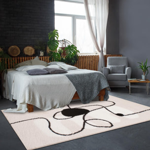 Tapis shaggy tissé motif géométrique MINE