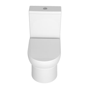 Pack WC A4 + Manguito conector | Inodoro de ceramica | Manguito extensible 150-470mm | WC con Tapa amortiguada | Doble descarga | Salida dual | Alday