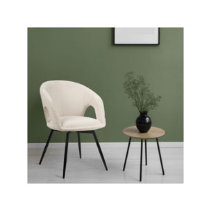 Chaise rotative 180° en tissu doux avec accoudoirs - AMBRE