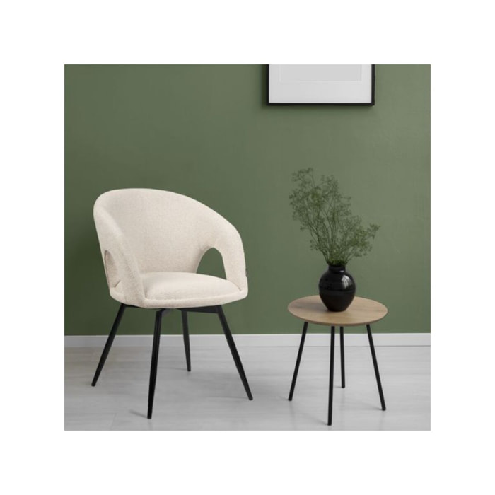 Chaise rotative 180° en tissu doux avec accoudoirs - AMBRE
