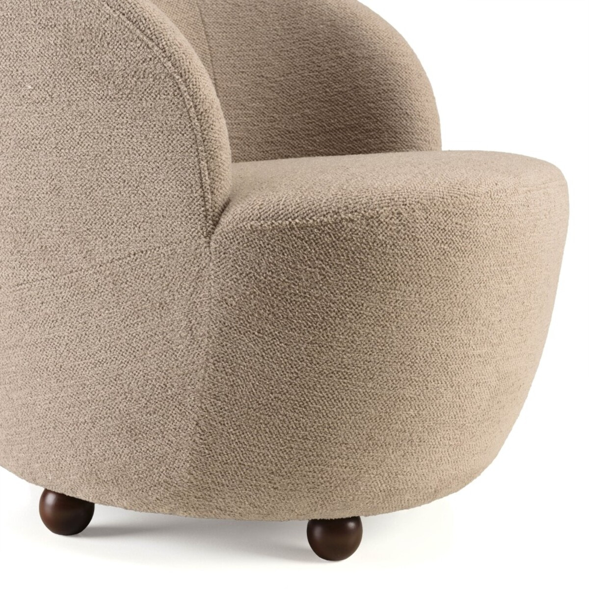 AGATHE - Fauteuil rembourré en tissu taupe