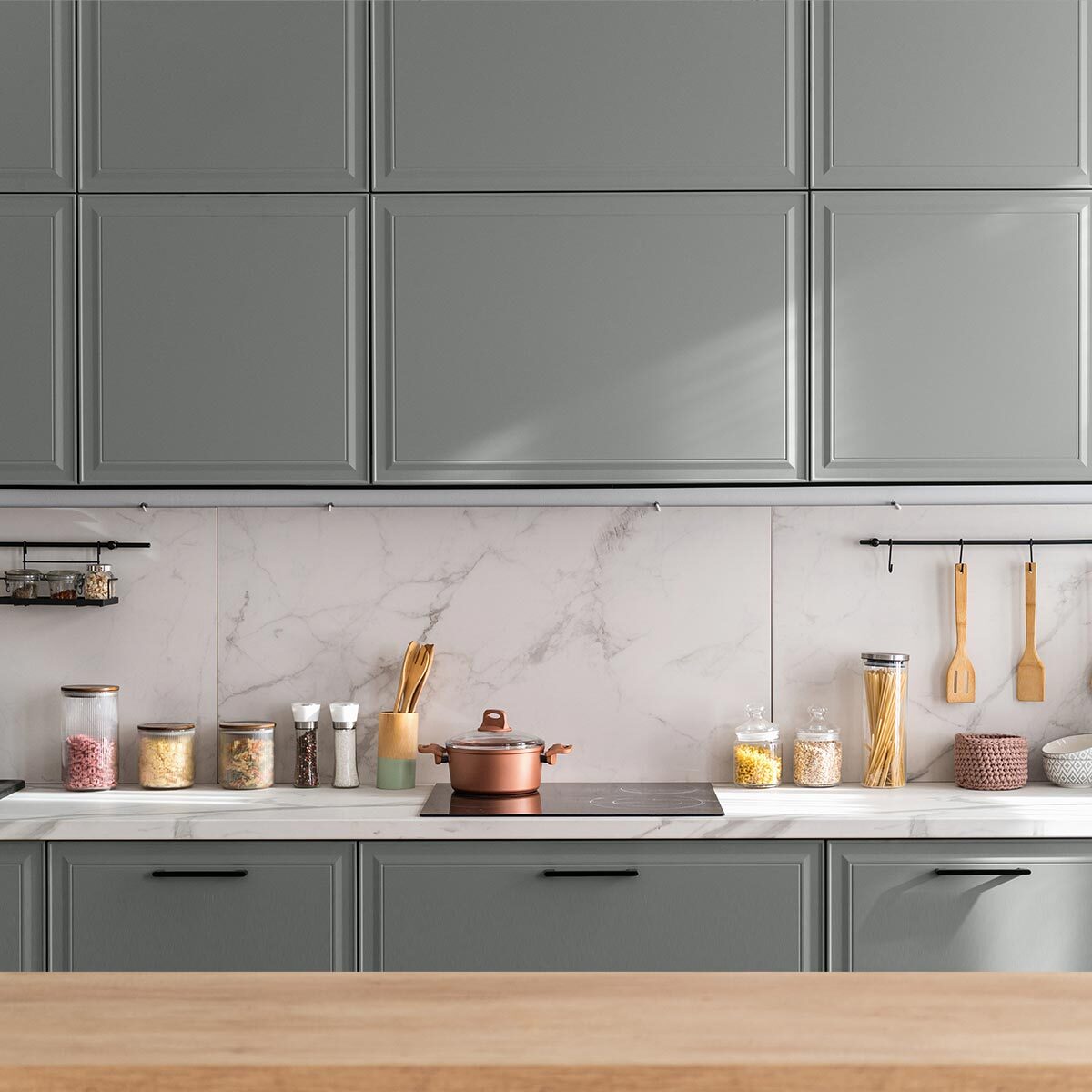 Rouleau adhésif décoratif Vinyle au Mètre - Gris tourterelle - Sticker Lavable Imperméable Mur Cuisine Meubles