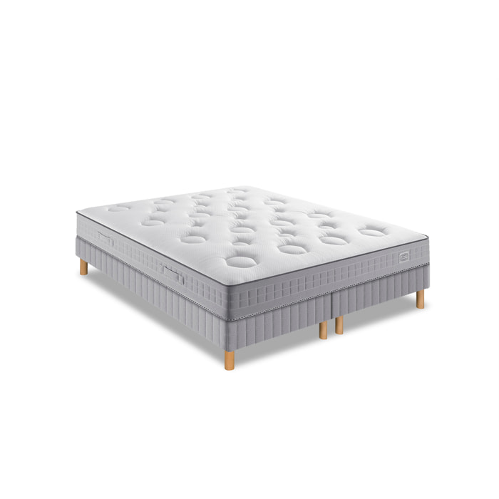 Ensemble FLEXION matelas H26 ressort ensachés, mi-ferme, 2 sommiers