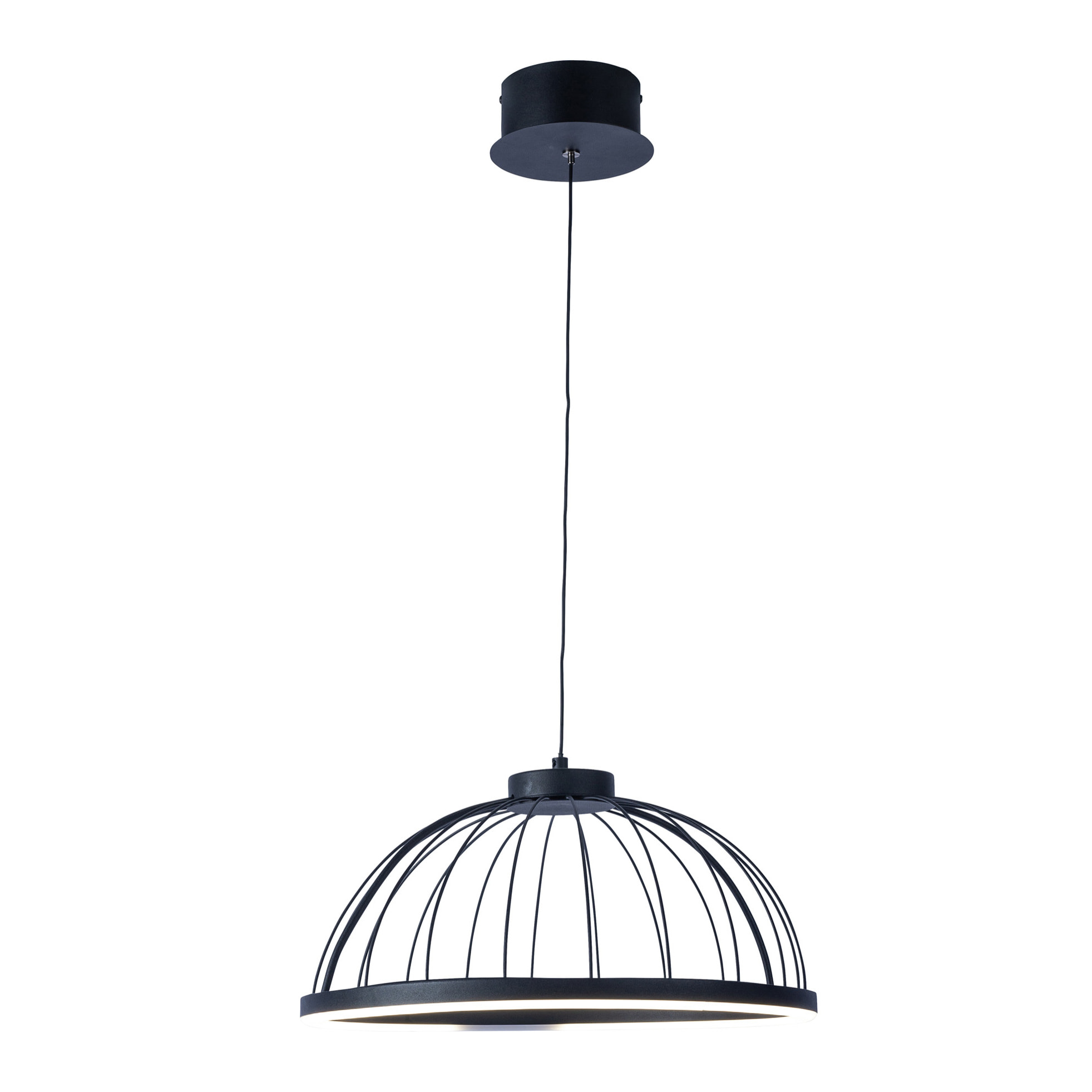 Forlight Colgante Cercle LED 24W Blanco Neutro - 4000K Negro para Interior de Techo en Comedor, Salón, Cocina