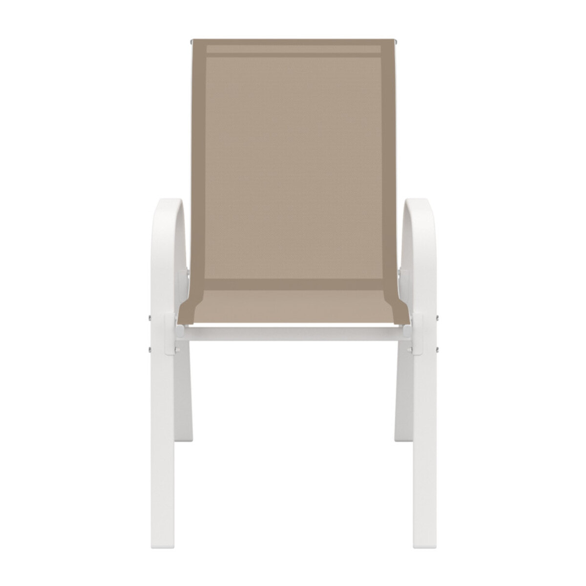 Chaises de jardin empilables textilène blanc beige - lot de 6