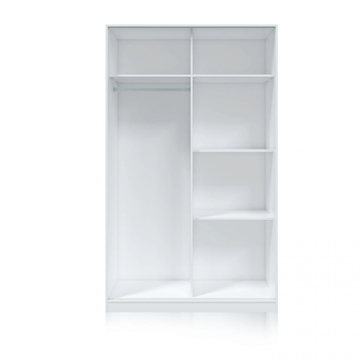 Armario de puertas correderas en blanco mate y gris cemento 120x200 cm Show Blanco Artik (Blanco Mate) - Gris Cemento