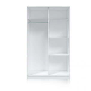 Armario de puertas correderas en blanco mate y gris cemento 120x200 cm Show Blanco Artik (Blanco Mate) - Gris Cemento