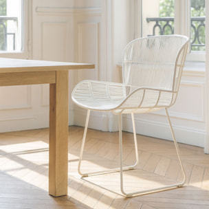 Fauteuil de table en polypropylène blanc CON DAO