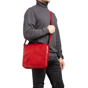 Borsa a tracolla  da uomo In Vera pelle Made in Italy 29x28x9 cm