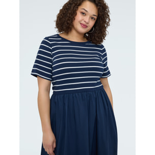 Fiorella Rubino - Vestido híbrido línea A - Azul