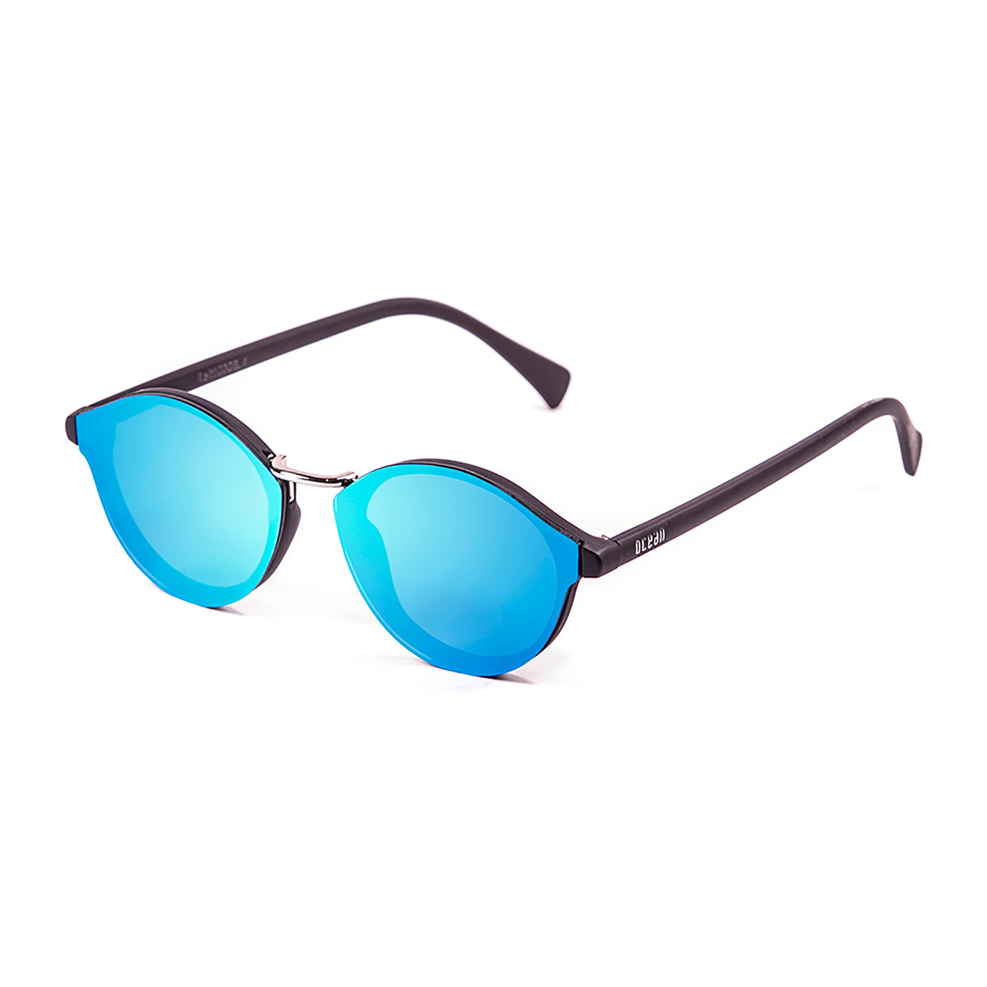 Gafas de sol OCEAN LOIRET - Negro mate / Revo plana azul cielo