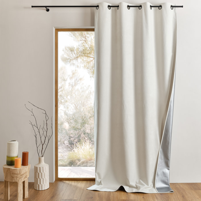 Rideau thermique occultant à œillets et réflecteur de chaleur - Blanc