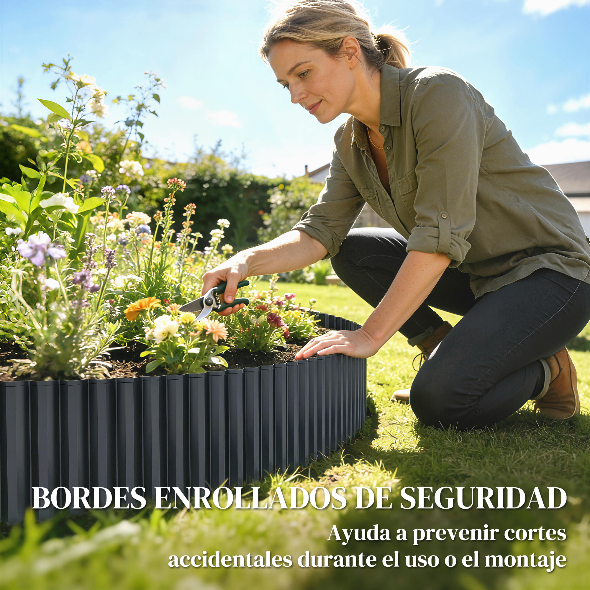 Valla de Jardín Metálica, 650x20 cm, Valla de Jardín Exterior de Acero Galvanizado Corrugado Resistente, Fácil de Instalar, para Huerto, Patio, Terraza, Césped, Gris Oscuro