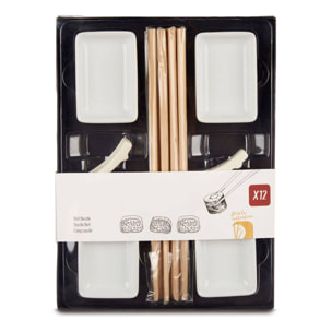 Set sushi blanco 12 piezas colección kinvara