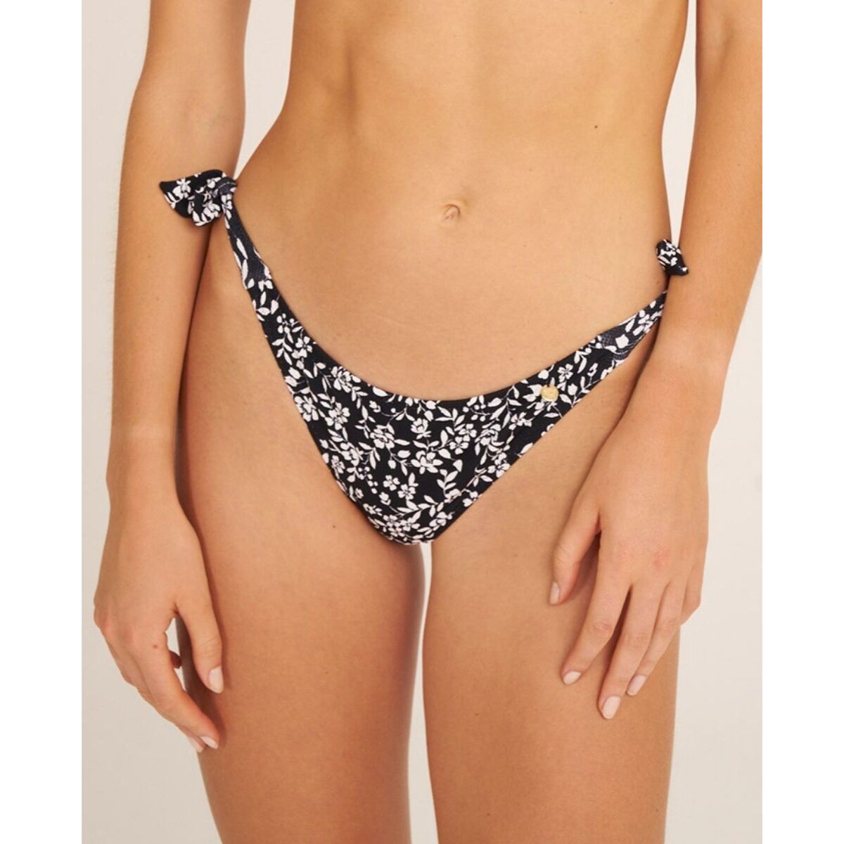 Braga de bikini clásica con lazos y estampado de flores