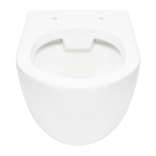 Pack WC Bâti-support Geberit + WC sans bride Swiss Aqua Technologies + Abattant SoftClose + Plaque Blanche (ProjectGeb3)