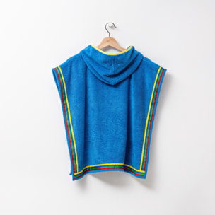 Albornoz poncho de niño 65x65cm 380 gsm 100% algodón azul kids be