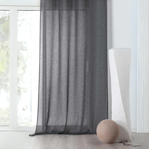 Rideau voilage tamisant en poly-lin - Gris anthracite