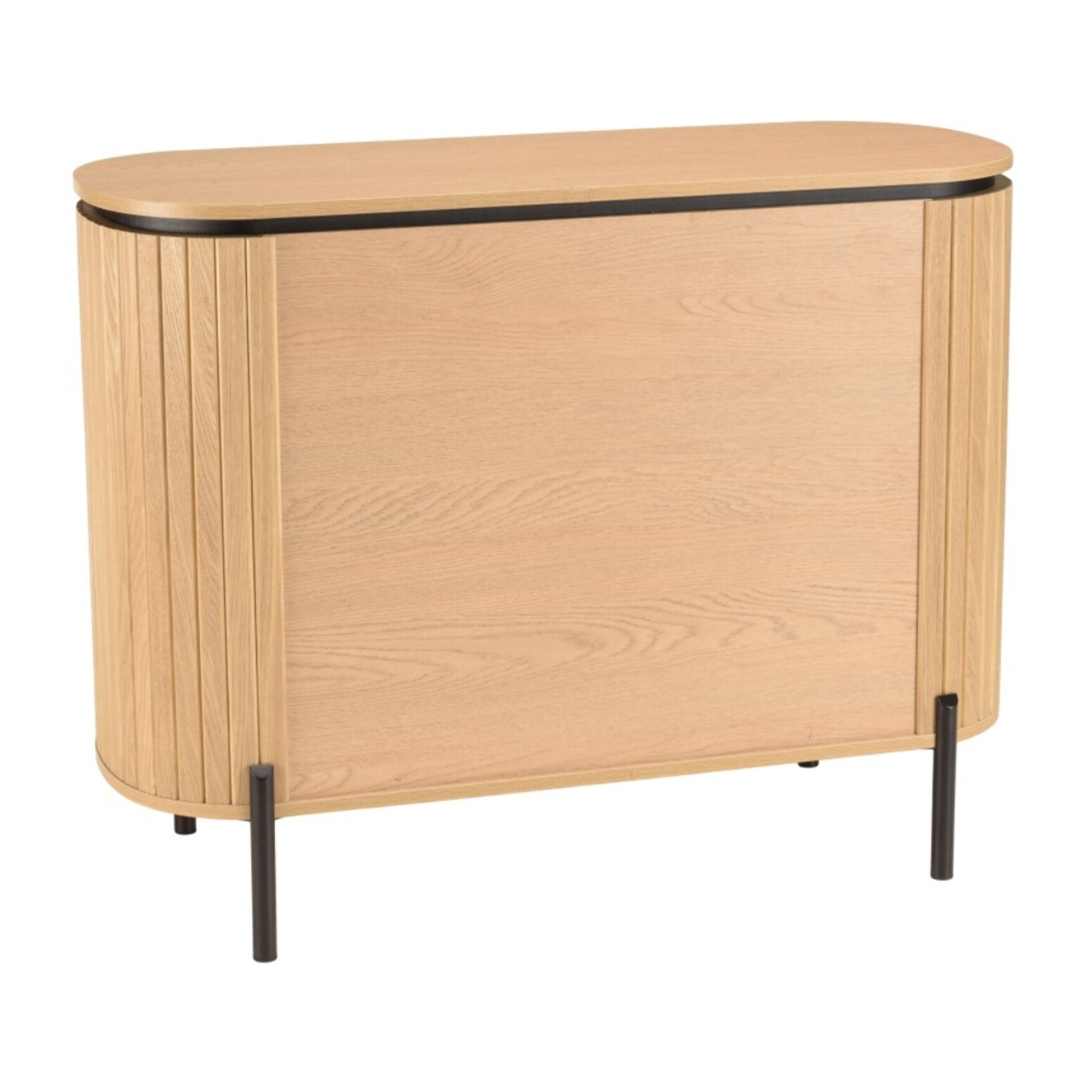 CHARLIE - Commode marron 3 tiroirs style rétro Pin pieds métal noir