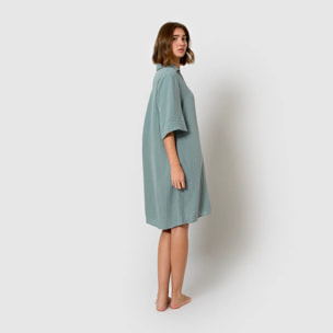 Vestido corto muselina índigo