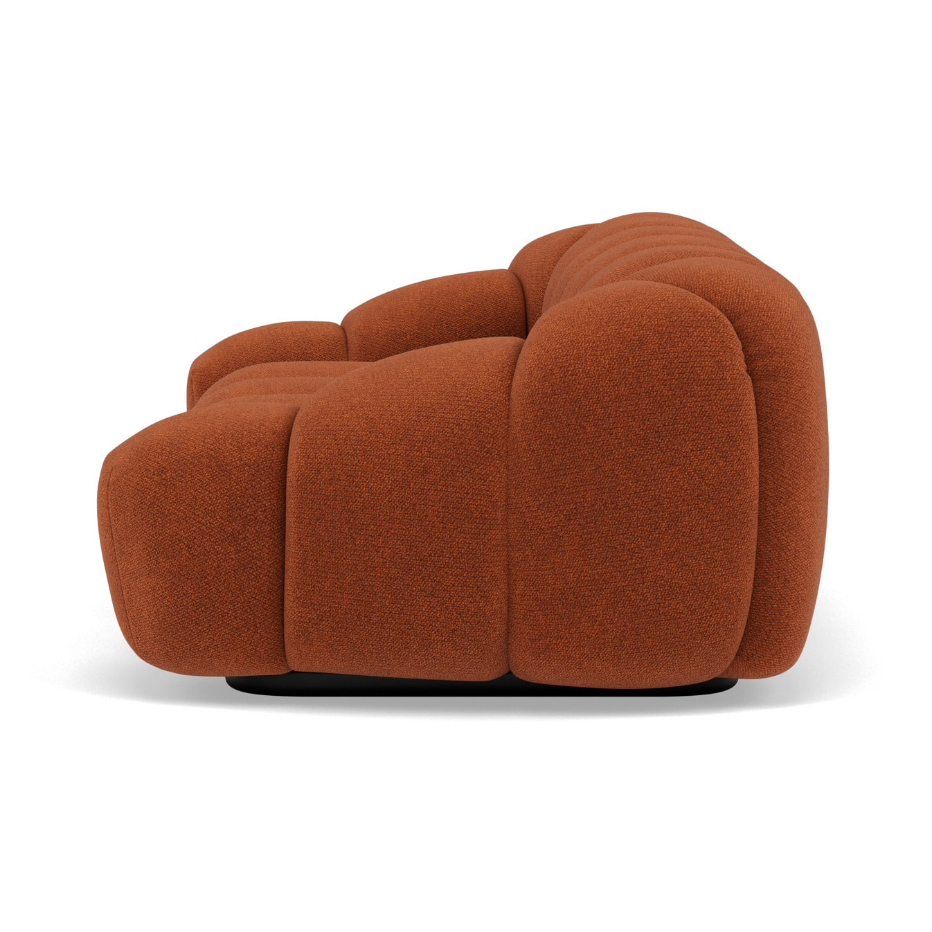 Ava - canapé 3 places bubble en velours texturé - Terracotta