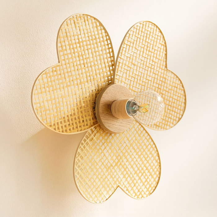 Applique murale en forme de fleur en bambou d45cm PETALI