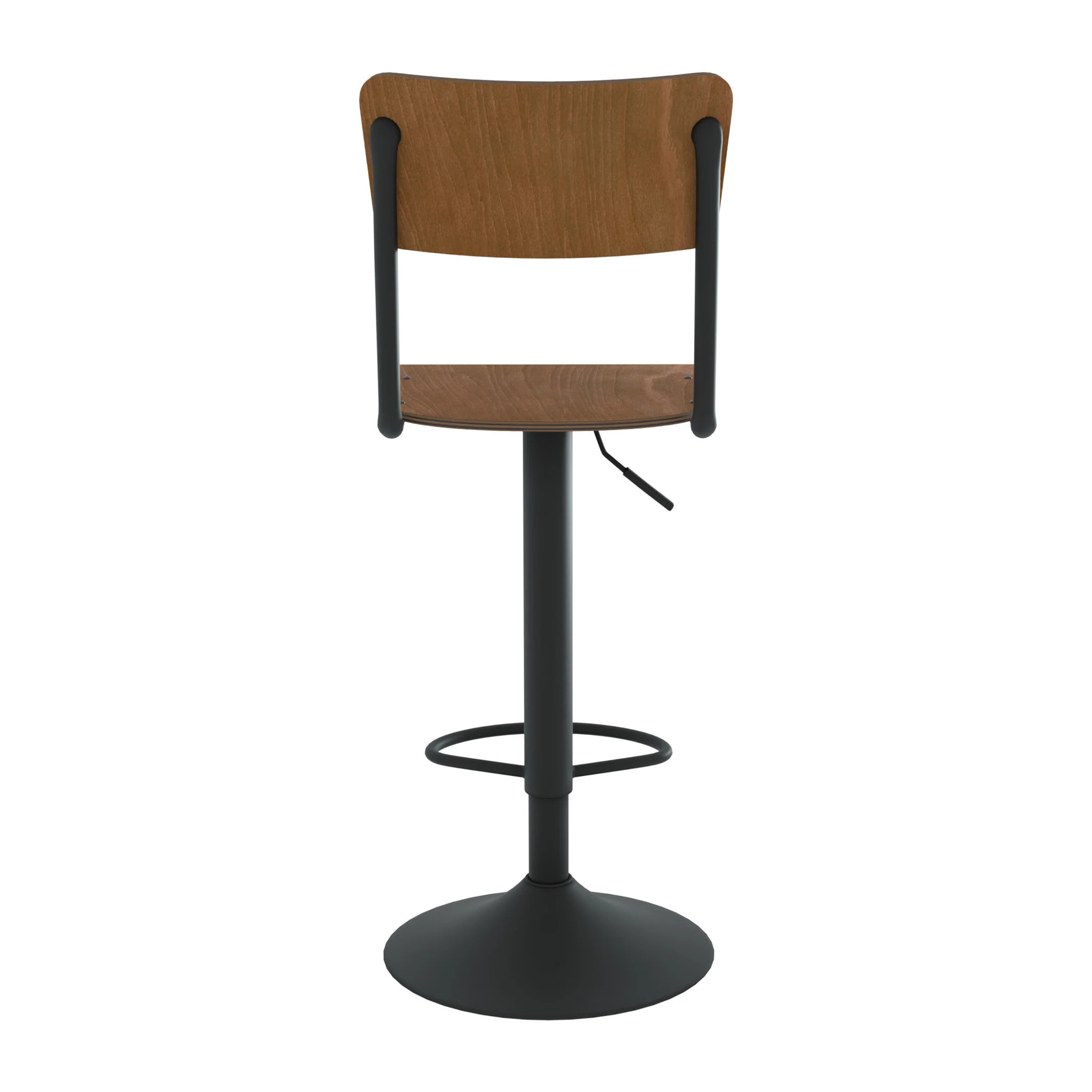 Lot de 2 chaises de bar réglables 60/80 cm en bois foncé - Clem