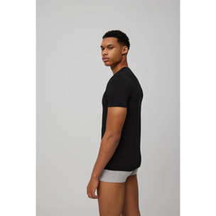 Maglia termica con scollo a V e maniche corte, nera