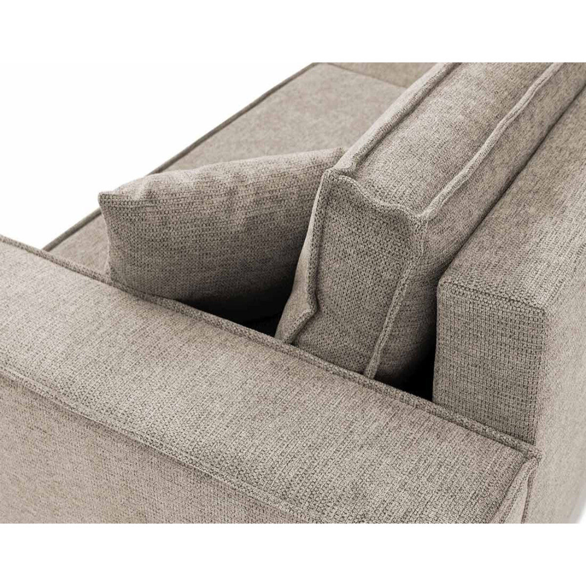 Cezanne - Canapé droit 3 places convertible avec coffre en tissu texturé - Gris clair