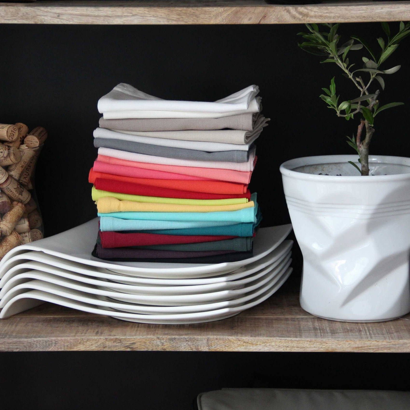 Serviette de table unie et colorée - Rose Boudoir