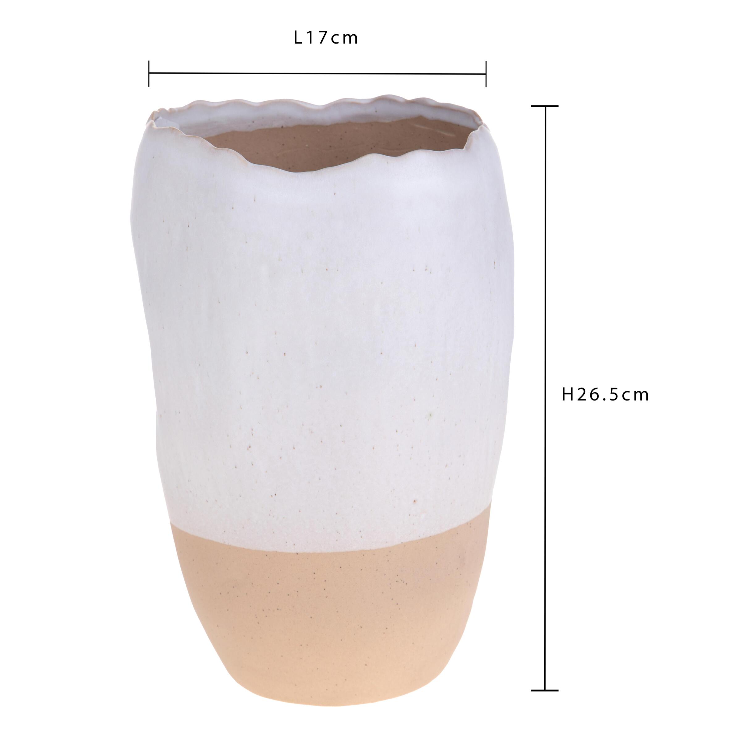 Vaso Bicolore - Pezzi 1 - Colore: Beige Bicolore - 17xH26,5x17cm - Bianchi Dino -