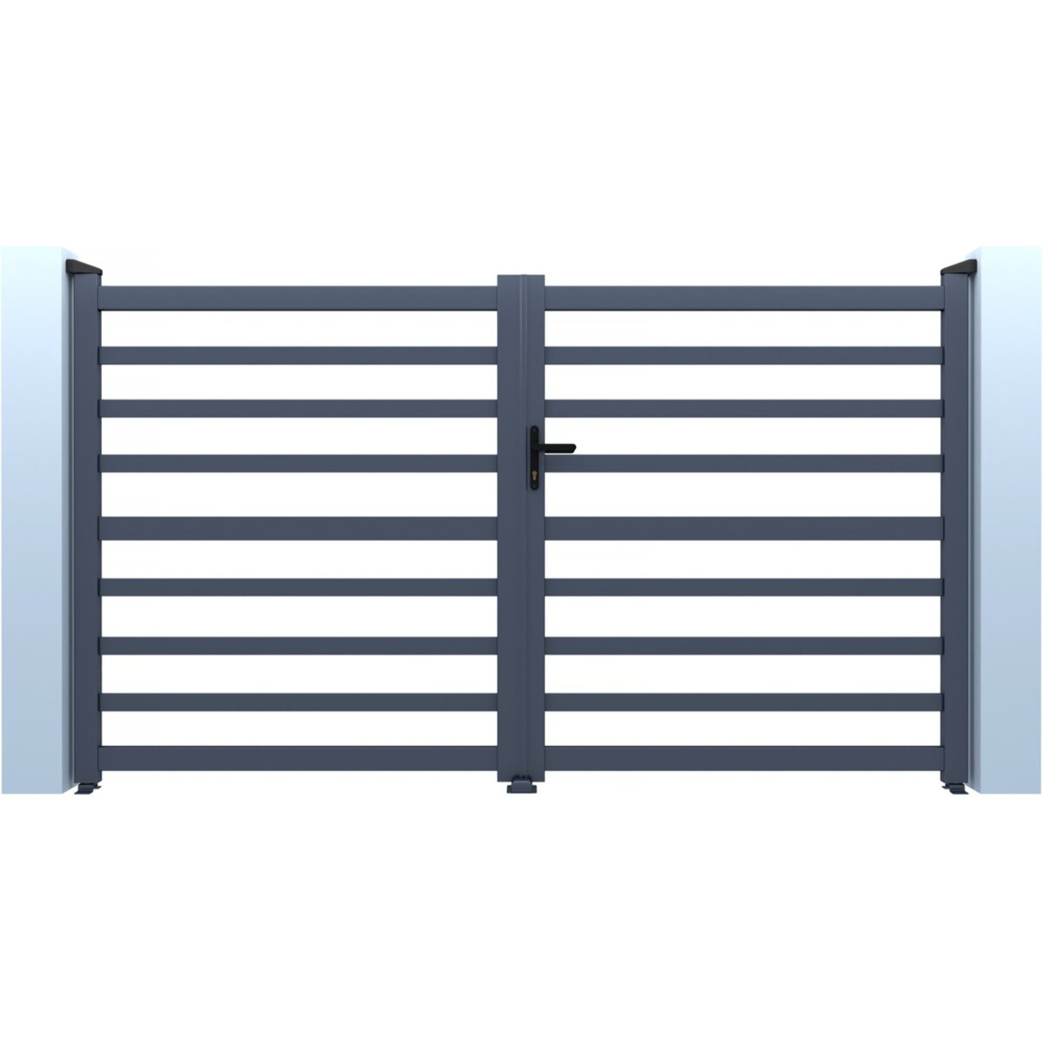 Portail aluminium ajouré "Martin" - 300 x 180 cm - Gris