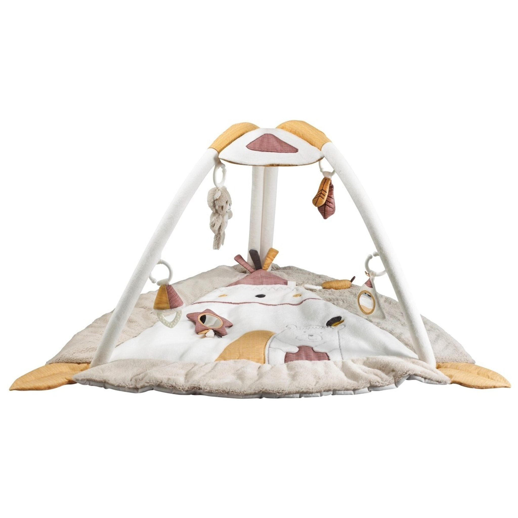 Tapis d'éveil Tipi bébé 77x77cm en polyester beige