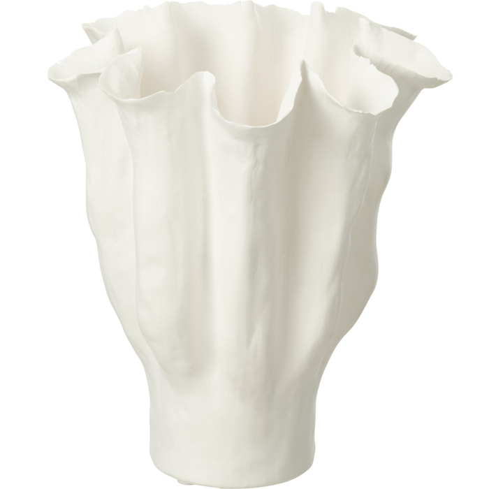 J-Line Vase Calyx Ceramique Blanc Medium