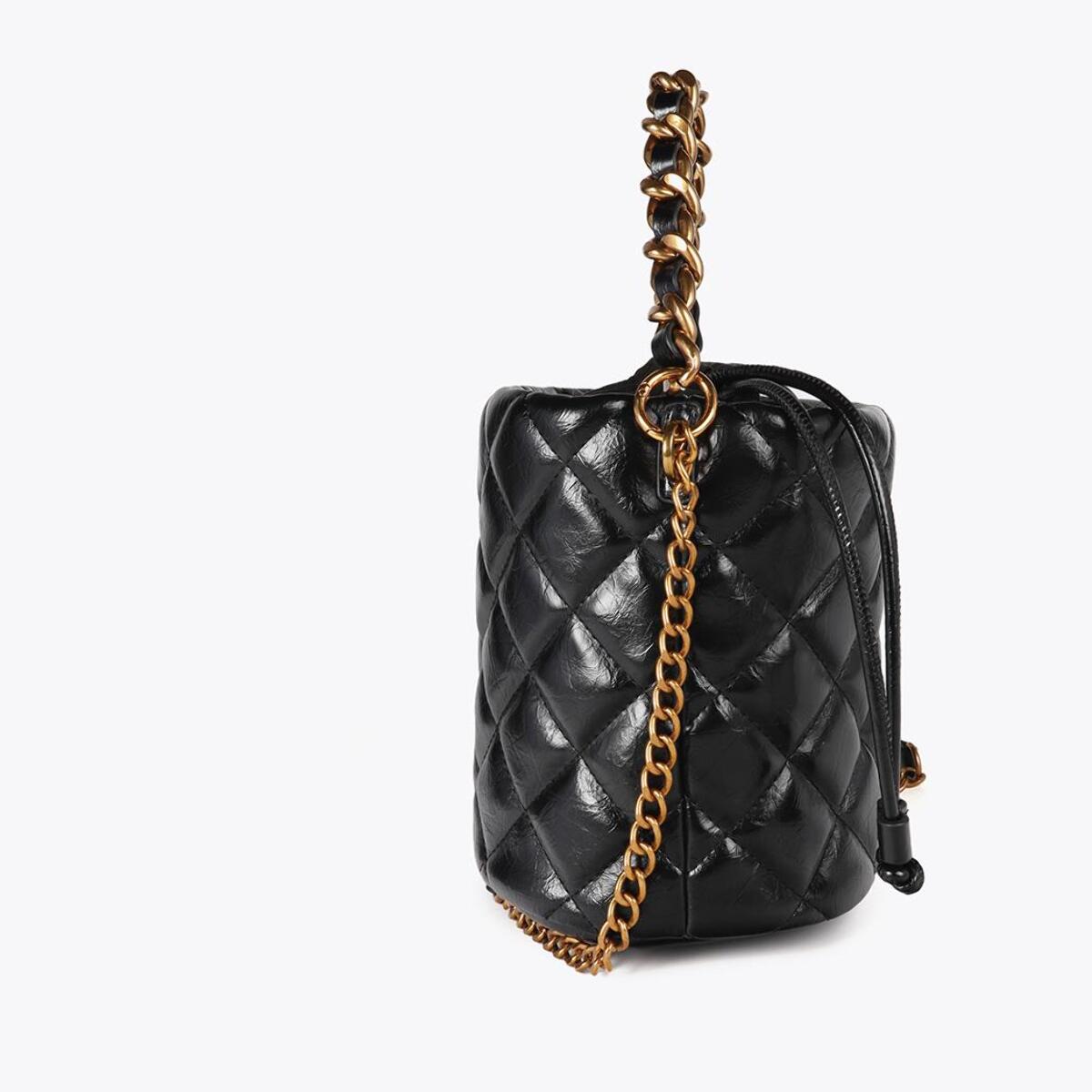 Borsa a Secchiello Trapuntata con Logo LC Leopardo