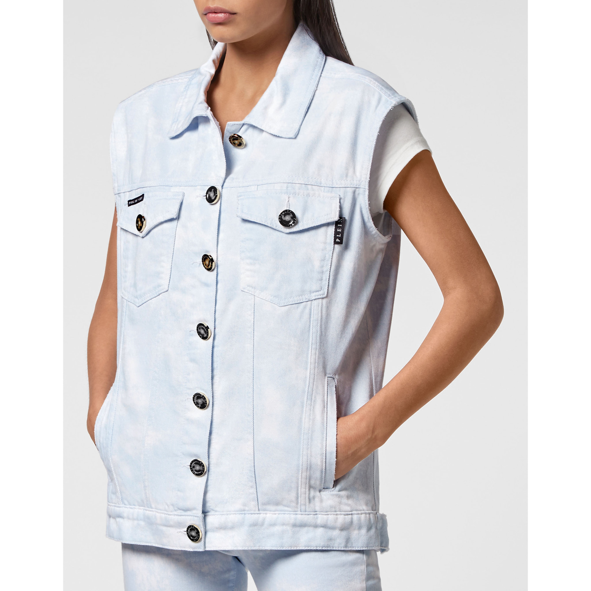 PHILIPP PLEIN Denim Vest Oversize