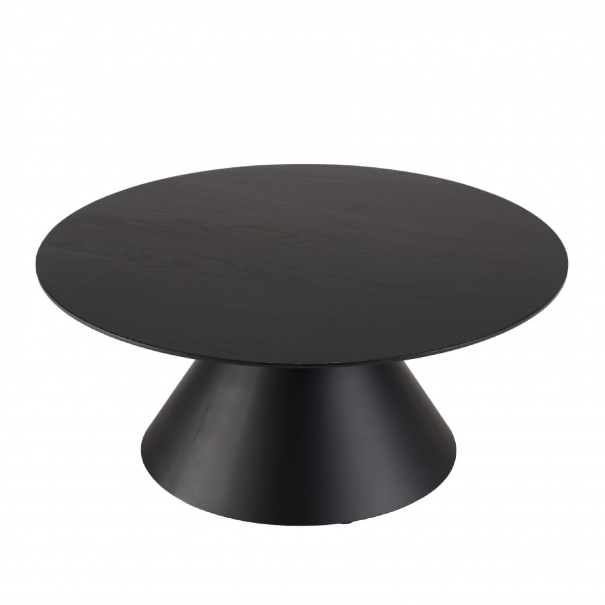 DALY - Table basse ronde noire 78x78cm pied conique métal