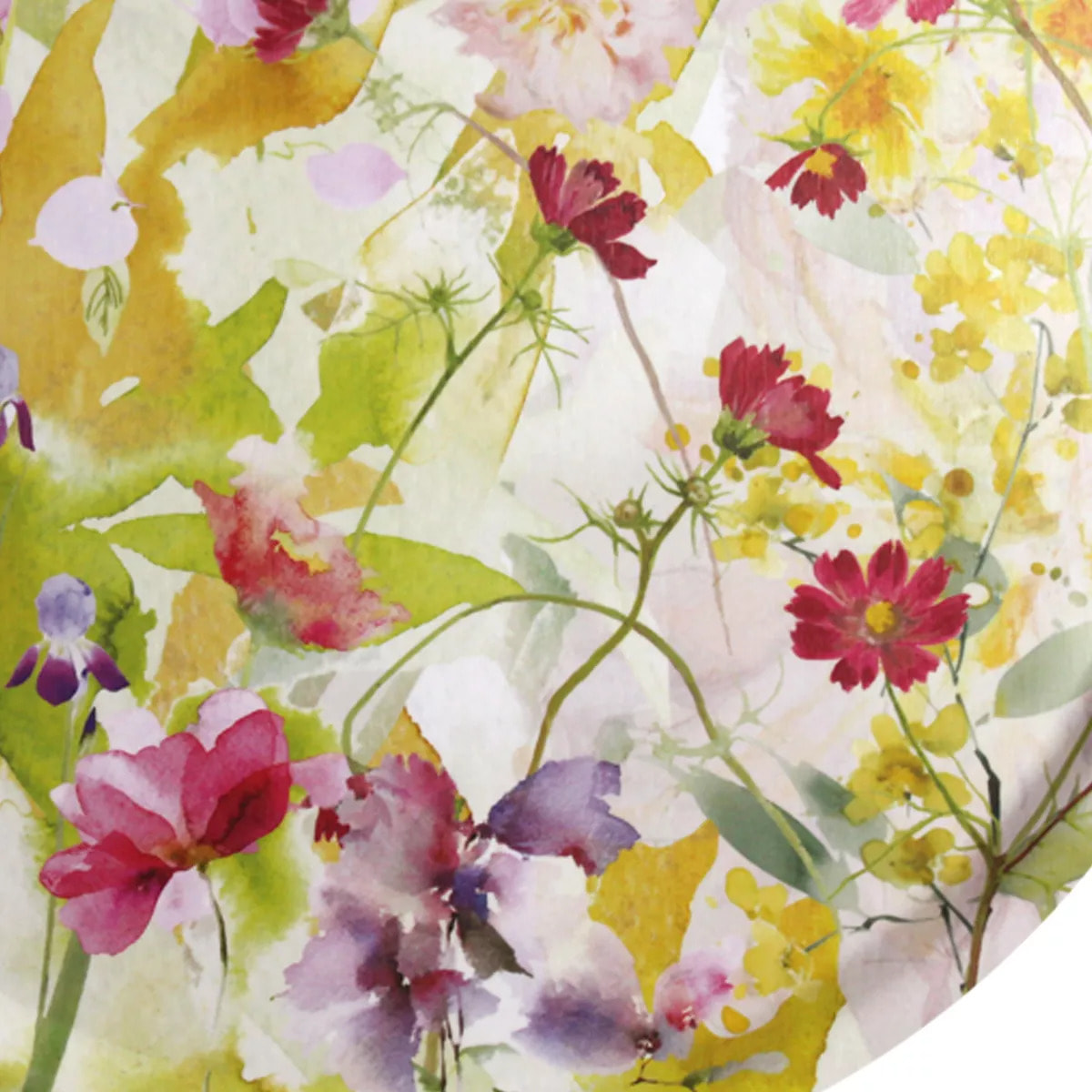 Plateau bois imprimé rose jaune Souffle fleuri printemps